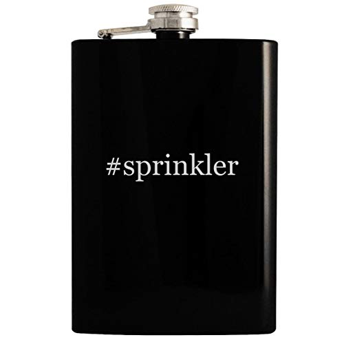 #sprinkler - Black 8oz Hashtag Hip Drinking Alcohol Flask