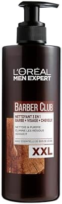 XXL 3-in-1 Bartshampoo für Männer, Für Bart, Gesicht und Haar, Beruhigende Bartpflege für Herren gegen Schuppen & Juckreiz mit Zedernholzöl, Barber Club, 1 x 400 ml