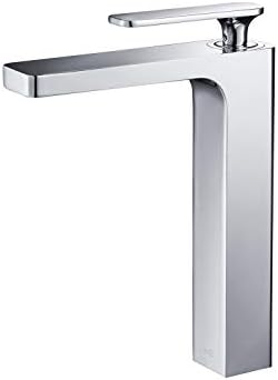 卓越 Kibi インフィニティ 真鍮 シングルハンドル バスルーム 水ホース付き 洗面台 シンク シルバー 蛇口