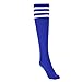 Machiriyee Women Royal Blue Knee High Socks with White Stripes