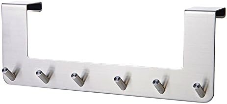 MXTECHNIC Coat Hook SUS304 Stainless Steel Wall Mounted Coat Rack Towel Hook (overy the door hook(6 hooks))