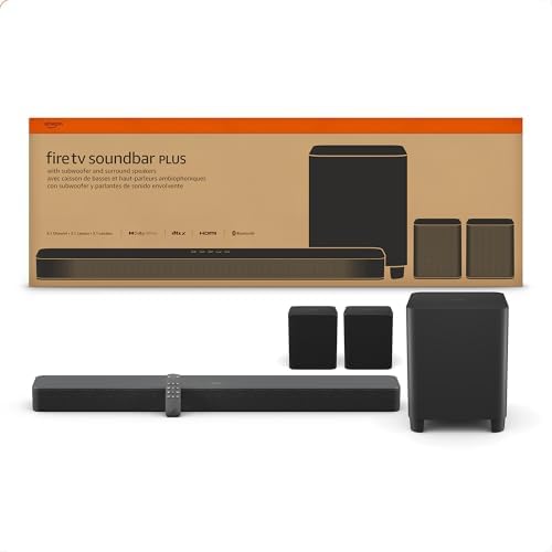 Introducing Amazon Fire TV Soundbar Plus with subwoofer and