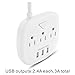 Power Strip 3 Outlets and 3 USB Ports with Switch Control, Desktop Charging Station with 5 ft Extension Cord, Compact for Nightstand, Office and Travel - White