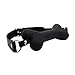Kocome Cute Solid Leather Harness Mouth Silicone Dog Bone Ball Gag 20mm BDSM Mouth Plug (Black)