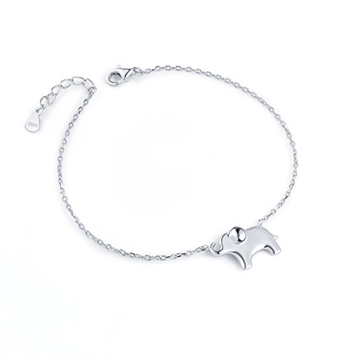 S925 Sterling Silver Lovely Elephant Adjustable Bracelet