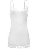 Oversize Plus Size Spaghetti Strap Lace Trim Slim Fit Cami Tops