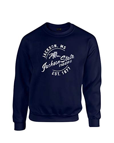 Jackson State Tigers College 50/50 Crewneck Sweatshirt, Navy, 4X