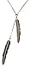 SPUNKYsoul Discontinued Bohemia 2 Feather Pendant Necklace Mid-Length Mixed Metal Collection