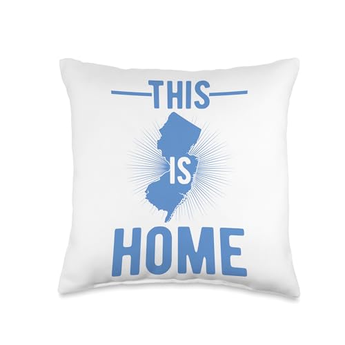 Proud USA Fan State - This Is Home Map New Jersey Throw Pillow