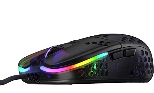 XTRFY MZ1, Ultra-Light Wired Gaming Mouse, Cutting-Edge Pixart 3389 Sensor, Unique Shape for Optimum Aim, Adjustable RGB Lighting, Zy’s Rail Edition