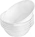 6 Piece White Soup/Salad/Cereal/Desserts Bowl Set- Dishwasher Safe Opal Glassware