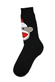 Foot Traffic, Men's Wacky Novelty Socks, Sock Monkey (Shoe Sizes 7-12)