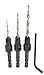 FTG USA 3 Piece #6, 8, 10 Adjustable Wood Countersink Set with Hex Wrench - Tapered Drill Bits