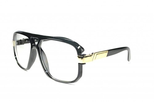 Hip Hop Lridium Chain Oversized XL Square Clear Lens Fashion Glasses