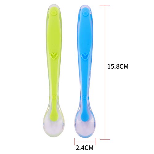 Baby Food Feeder/Fruit Feeder Pacifier(1 Pack) incluing 3pcs BPA-Free Soft Silicone Teethers,2 Pack Baby Feeding Spoons,Infant Fruit Teething Toy - Blue