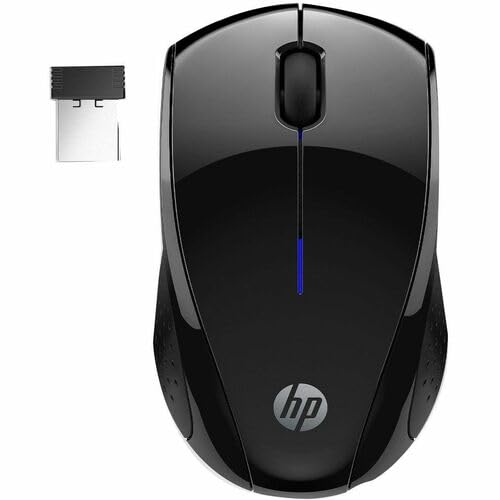 HP X3000 G3 Wireless Mouse - Black, 15-Month Battery, Side Grips for Control, Travel-Friendly, Blue LED, Powerful 1600 DPI Optical Sensor, Compatible with Wins PC/Laptop, Mac, Chromebook (683N7AA)