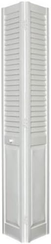 home fashion technologies 7102480100 24" x 80" x 1, White, Louver Over Panel, Bifold Door