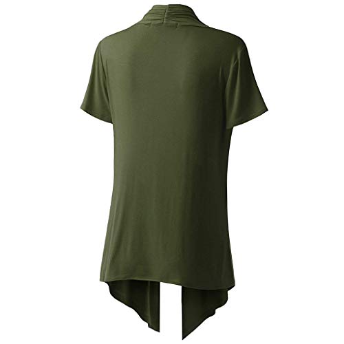 Cute Tops for Women,YEZIJIN Women's Soft Drape Cardigan Short Sleeve Smock Sun Wear Blouse Tops Clothes for Teen Girls Army Green