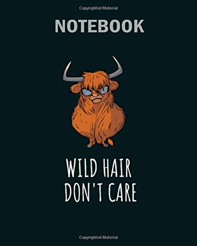 Notebook Scottish Highland Cow Sunglasses Farmer Gift 50 Sheets