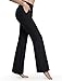 Bamans Womens Bootcut Yoga Pants with Pockets Tummy Control Workout Long Dress Bootleg Yoga Pants