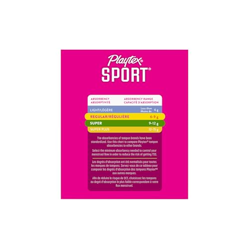 PLAYTEX SPORT TAMPONS MULTIPACK (24CT REGULAR/24CT SUPER), FRAGRANCE-FREE – 48CT | TAMPONS REGULAR AND SUPER, PLAYTEX TAMPON MULTIPACK, FEMININE CARE WITH 360 LEAK DEFENSE