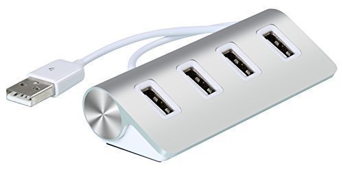 title=Cateck hub 4 porte USB 2.0 in alluminio premium con cavo schermato da 40 cm per