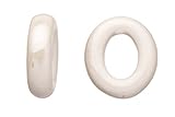 15pcs White Porcelain Slider Beads for Licorice Leather - O Style Glaze finish 18x21.5mm