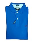Tommy Hilfiger Mens Custom Fit Solid Color Polo Shirt -Ocean Blue M
