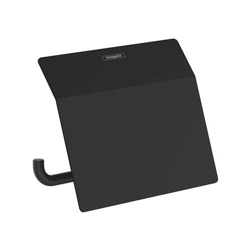 hansgrohe AddStoris Roll holder with cover, matt black, 41753670