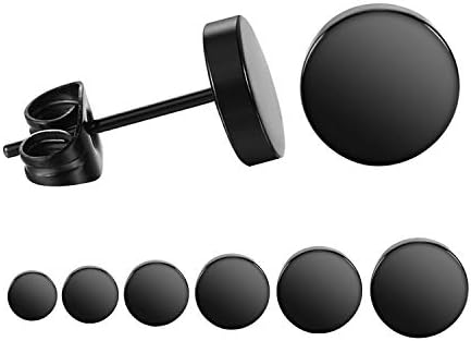 LIEBLICH Black Round Stud Earrings Set