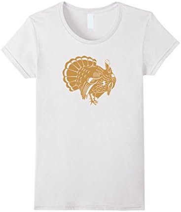 Womens Wild Turkey Graphic Thanksgiving Holiday Food T-Shirt Medium White