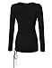 SunnyLady Women Sexy Wrap V-neck Ruffles Long Sleeve Slim Knit Top
