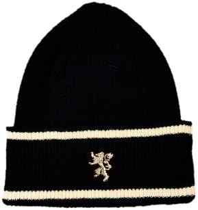 Lochaven InternationalGame of Thrones Lannister Beanie Winter Hat - Handmade Lambswool Black/Oatmeal