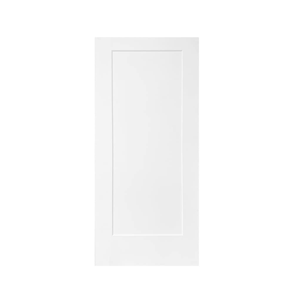 Photo 1 of Calhome Painted Composite MDF 1 Panel Interior Barn Door Slab, 36 x 80 in, White Primed