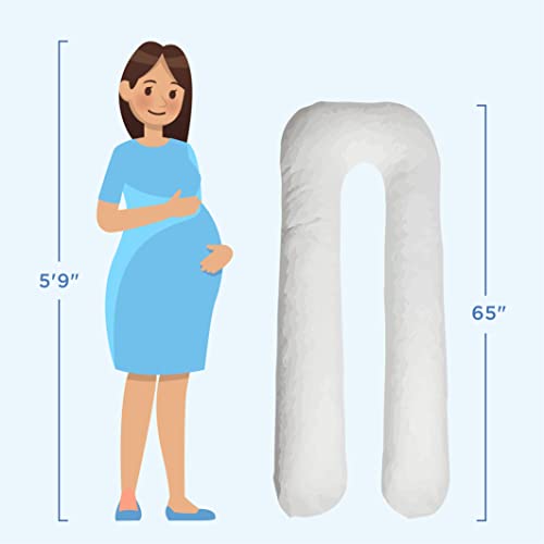 Milliard 65 Inch U Shaped Total Body Support Pillow Memory Foam with