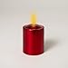 Mr. Light Set of 4 Flickering Amber LED Votive Candles, Metallic Red (2) and Green (2) Finish