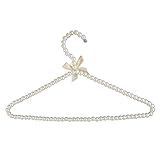 SODIAL(R) White Plastic Beaded Bow Hanger Hook Rack For Adult 39cm