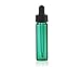 MagnaKoys 2 Dram 1/4 oz Emerald Glass Vials w/ Straight Black Bulb Eye Glass Droppers for Essential Oils & Liquids (pack of 2)