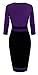 Homeyee® Women's Vintage Colorblock Career Bodycon Dress B235 (M, Purple)