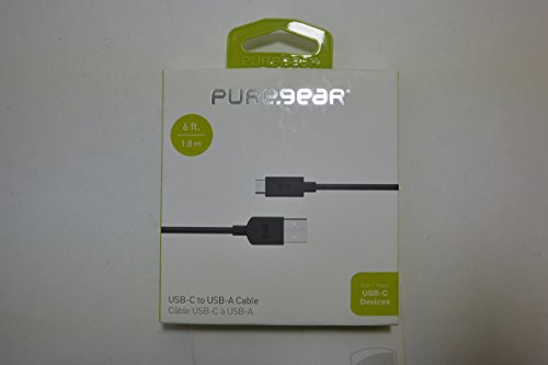 PureGear Universal 6Ft USB-C (Type C) to USB 2.0 Charge and Sync Cable - Black