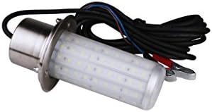 GOOLSUN Underwater LED Fishing Light, Deep Drop Submersible Lure Bait Finder, DC 12V 45 watts 4500LM IP68 20 feet long cord, White Light for Marine Salt Water Fishing