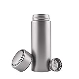 Titanium Thermos Water Bottle with Tea Leaf Strainer Vacuum Insulated Camping Mug Business Gifts 11.9 oz / 350ml