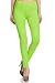 SXL128-NeonGreen Basic Solid Leggings, Plus Size