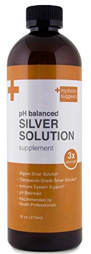 Alkaline Colloidal Silver Liquid Solution Triple Strength pH Balanced 30ppm – Daily Silver Supplement for Immune Health More Advanced Than Colloidal Silver – 16oz Bottle of Silver Water