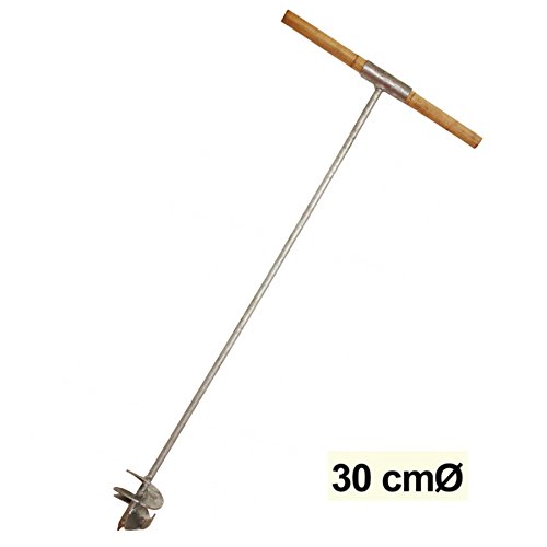Erdlochbohrer 300 mm DN verzinkt Erdbohrer 30 cm Lochbohrer Handbohrer Pfahlbohrer Gartenbohrer Palisadenbohrer Handerdbohrer Erdbohrgerät – Bild 3