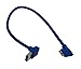 CERRXIAN 30cm USB 3.0 A 90 Degree Up Angle Male to Micro B Male 10pin 90 Degree Right Angle Short Cable(Blue,u-r)