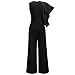 Bodycon4U Women's Ruffle High Waist Clubwear Long Wide Leg Pants Jumpsuit Rompers Black 2XL