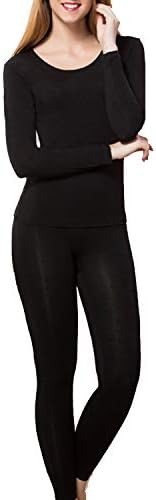wishpower Women's Scoop Neck Long Johns Ultra Soft Thin Thermal Underwear Set