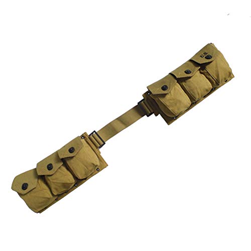 ANQIAO Reproduction WW2 WWII US M1937 Bar Belt 6 Pockets