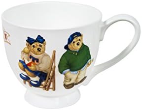 Teddy Bear Coffee Mug - Green and Blue